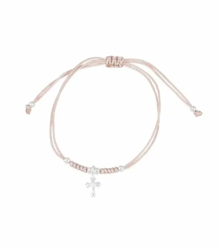 Armbånd gammelrosa med kors