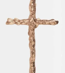 Bronzekors med blade, 12 cm