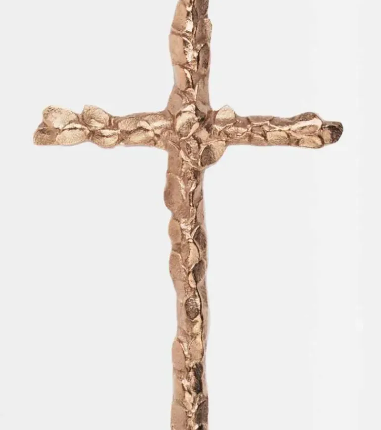 Bronzekors med blade, 12 cm