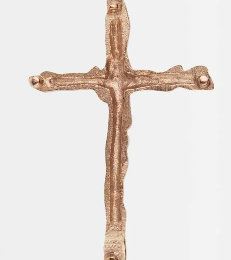 Bronzekors med blade, 12 cm