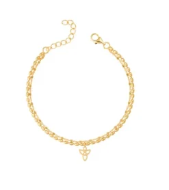 By Gabay, Skytsengel armbånd m. dobbeltkæde, guld, str M/L