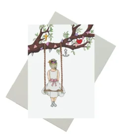 Dobbeltkort, Konfirmation, Pige, m. kuvert, A6