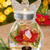 Dreamlight, Glasengel med fyrfadsstage, Juleblomst
