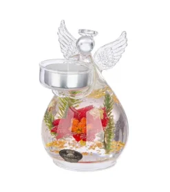 Dreamlight, Glasengel med fyrfadsstage, Juleblomst