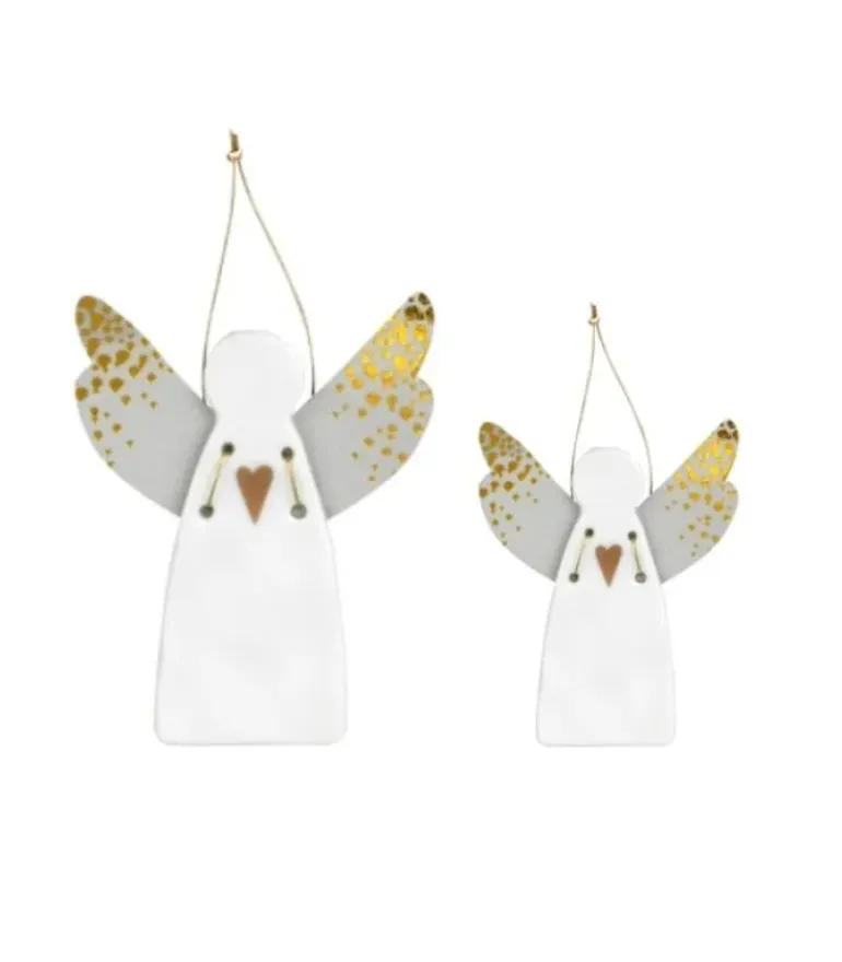 Engel ophæng porcelæn, Guld LILLE