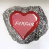 Farfar, Rødt Glashjerte På Granitsten