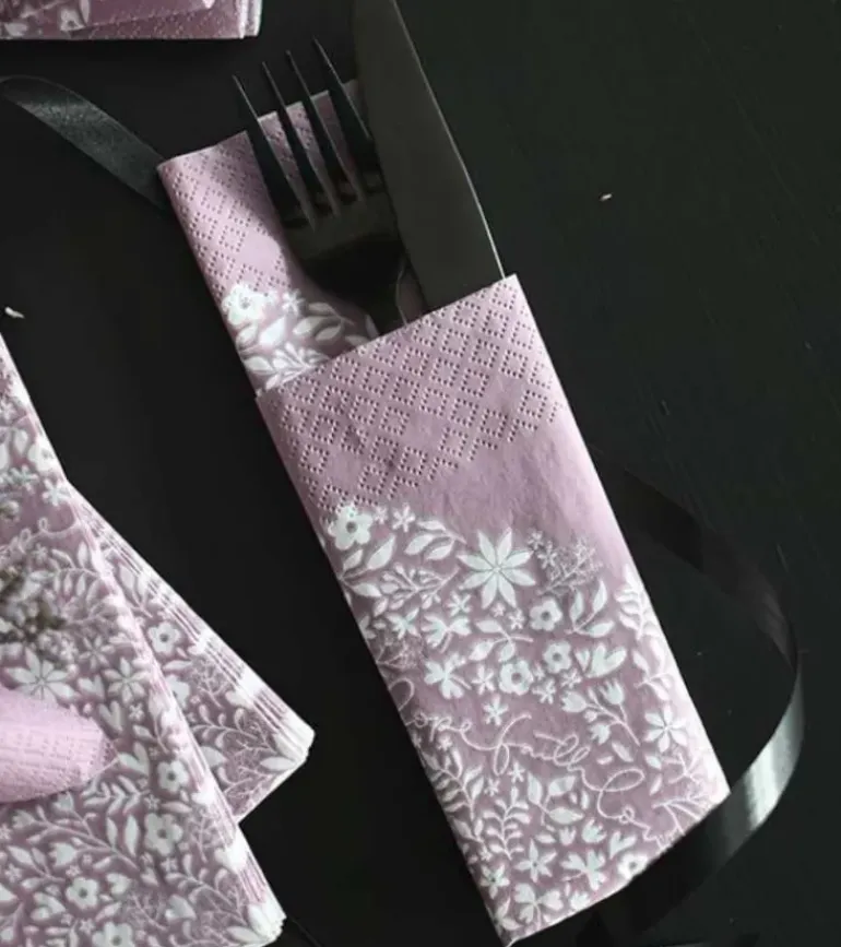 Frokostserviet, FAITH HOPE LOVE, lilla