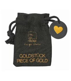 Guld Hjerte amulet i pose