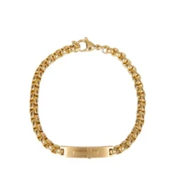 Herre-Armbånd med kors, Rustfri Stål, guld