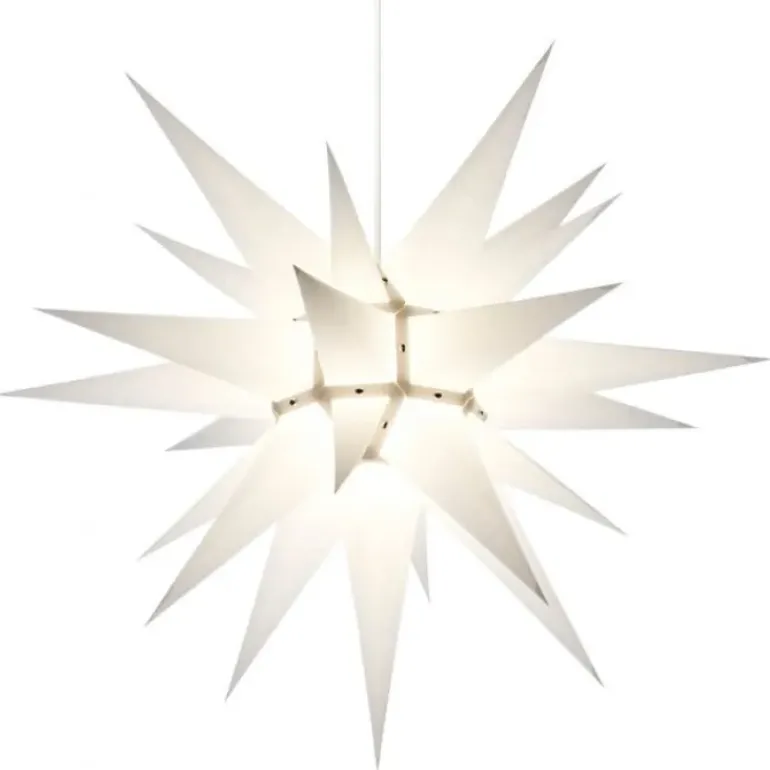 Herrnhuter Stjerne, Hvid, Papir, 60 cm