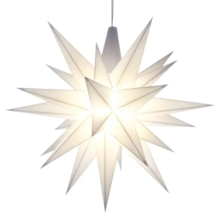 Herrnhuter Stjerne, Hvid, Plast, 13 cm LED