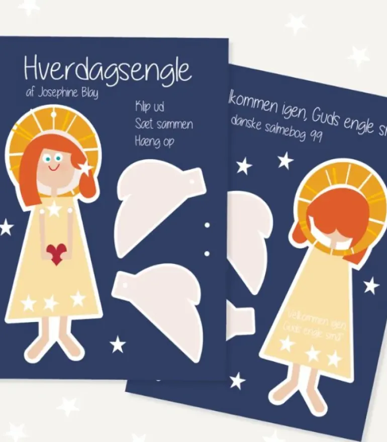 Hverdagsengel Klip-ud, gul kjole