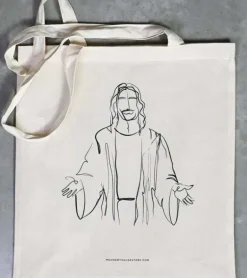 Hvid mulepose med Jesus