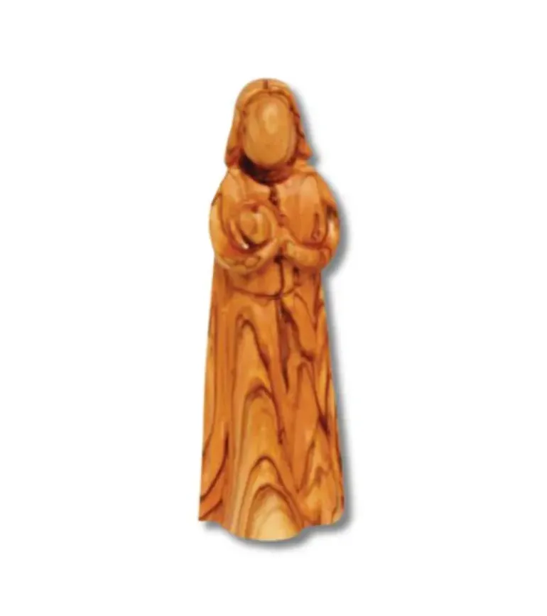 Jesus med hjerte i oliventræ, 16 cm