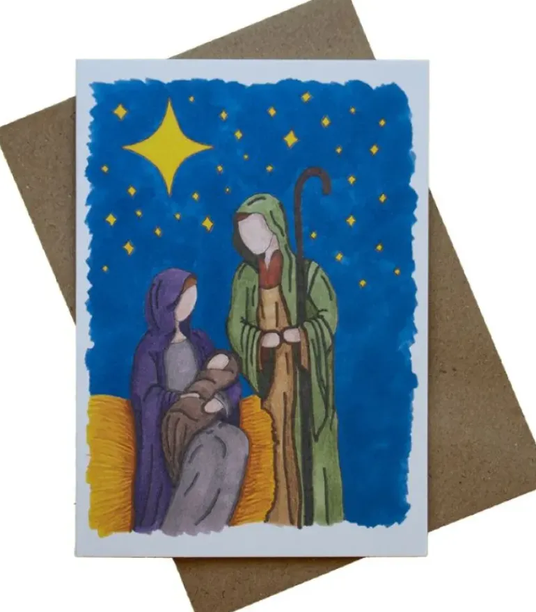 Julekort, Maria, Josef og Jesusbarnet, Dobbeltkort