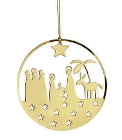 Julenat, krybbespils ophæng, guld