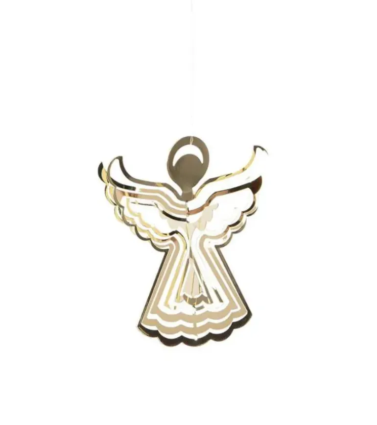 JuleOphæng, Engel, 3D, guld, 12 cm