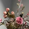 Kunstig blomst, 3 grene, 3 blomster, gammelrosa