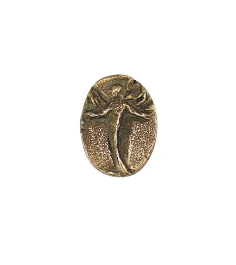 Lille engel lommeamulet i bronze