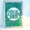 Linoleumstryk: Håb Er Sjælens Anker, A3 Plakat, Grøn