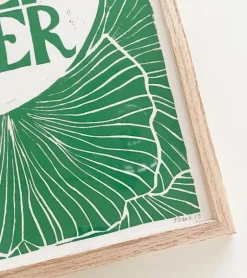 Linoleumstryk: Håb Er Sjælens Anker, A3 Plakat, Grøn