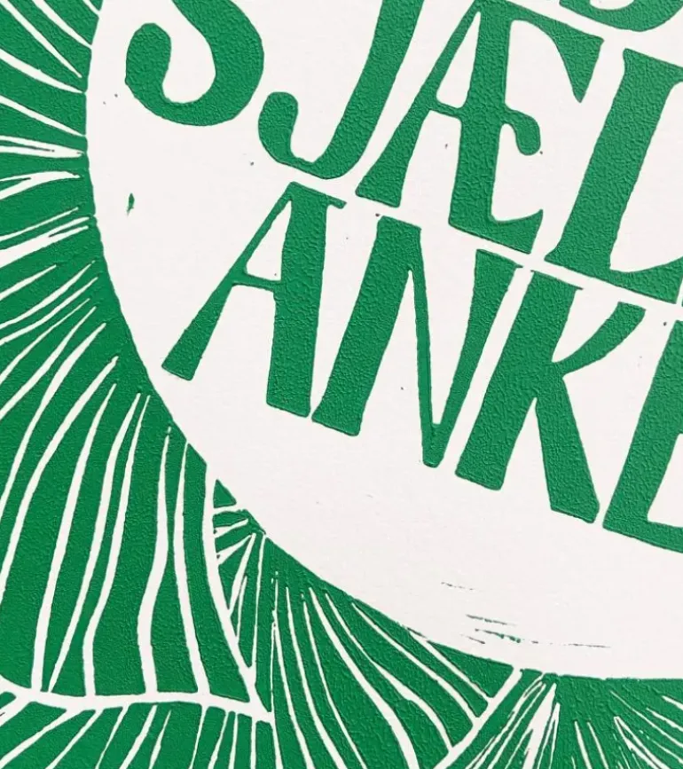 Linoleumstryk: Håb Er Sjælens Anker, A3 Plakat, Grøn