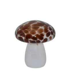Mushroom glaslampe LED, Cognac, Stor