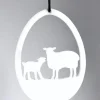 Ophæng Påskeæg med lam, hvid