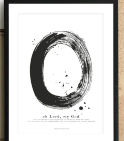 Poster med stort O: Oh Lord, my God, A3