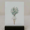 Postkort akvarel, blomsterpige