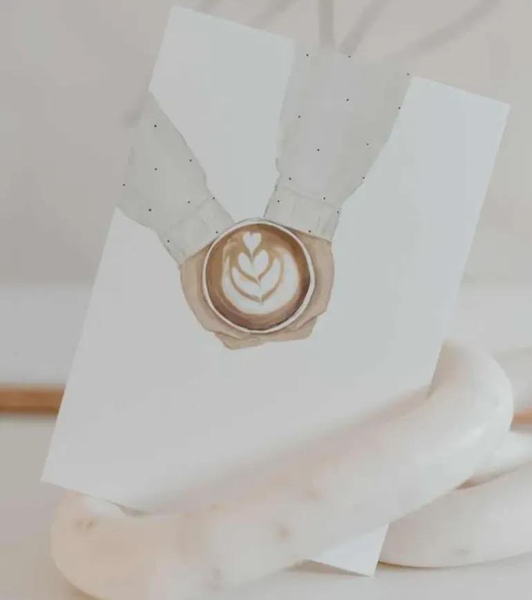 Postkort akvarel, kaffe