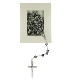 Rosenkrans med grå marmorperler