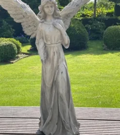 Skulptur Engel med fjerpen, 53 cm