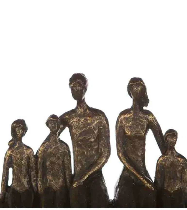 Skulptur: Familien har hjemstad i hjertet, metal, 26 cm