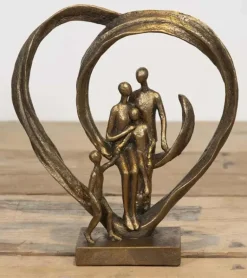 Skulptur: Familie ved Hjertet, 26 cm