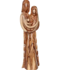Skulptur: Julekrybbe i oliventræ, 40 cm