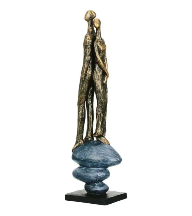 Skulptur, Par med ryggen til hinanden, 38 cm