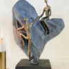 Skulptur, Par på hjerte, 30 cm
