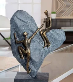 Skulptur, Par på hjerte, 30 cm