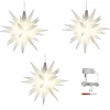 Sæt a 3 Herrnhuter Stjerne, Hvid, 13 cm LED, incl. adapter