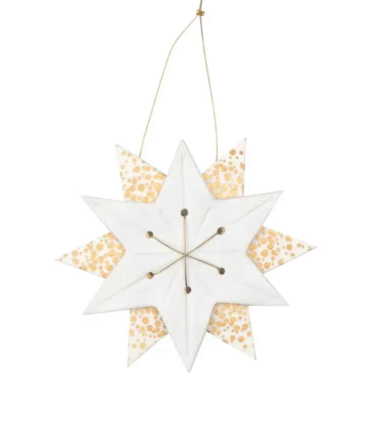 Stjerne i porcelæn og papir, ophæng