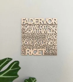 Træskilt, Bibelvers, Fadervor, EG, lille