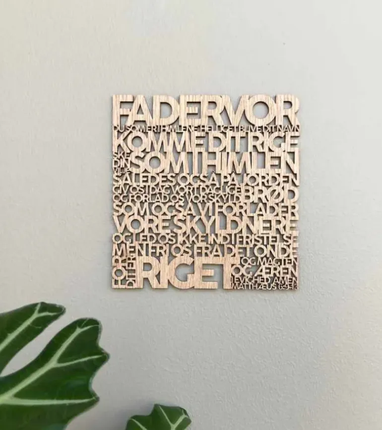 Træskilt, Bibelvers, Fadervor, EG, lille