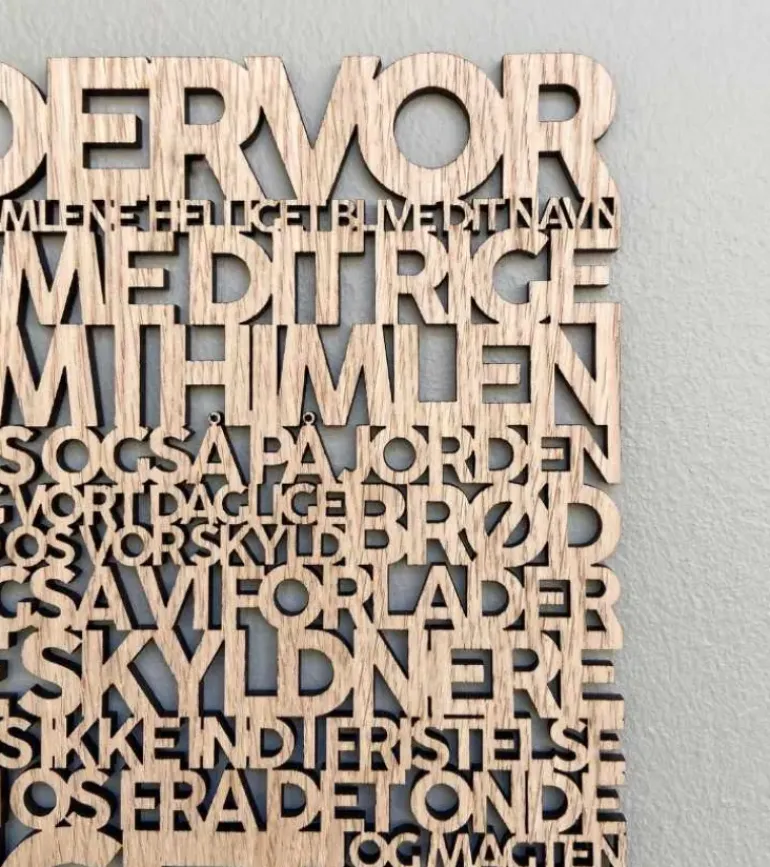Træskilt, Bibelvers, Fadervor, EG, lille
