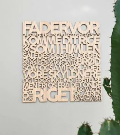 Træskilt, Bibelvers, Fadervor, EG, Stor