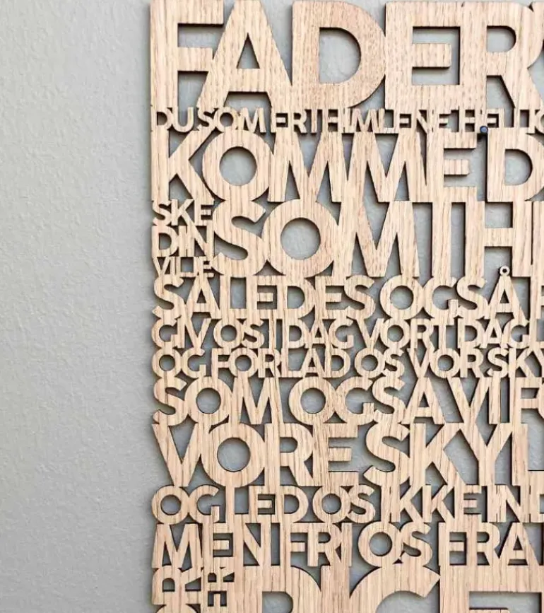 Træskilt, Bibelvers, Fadervor, EG, Stor