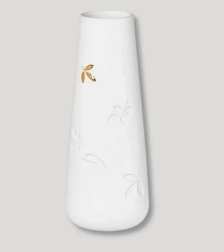 Vase med guldblad, 21 cm