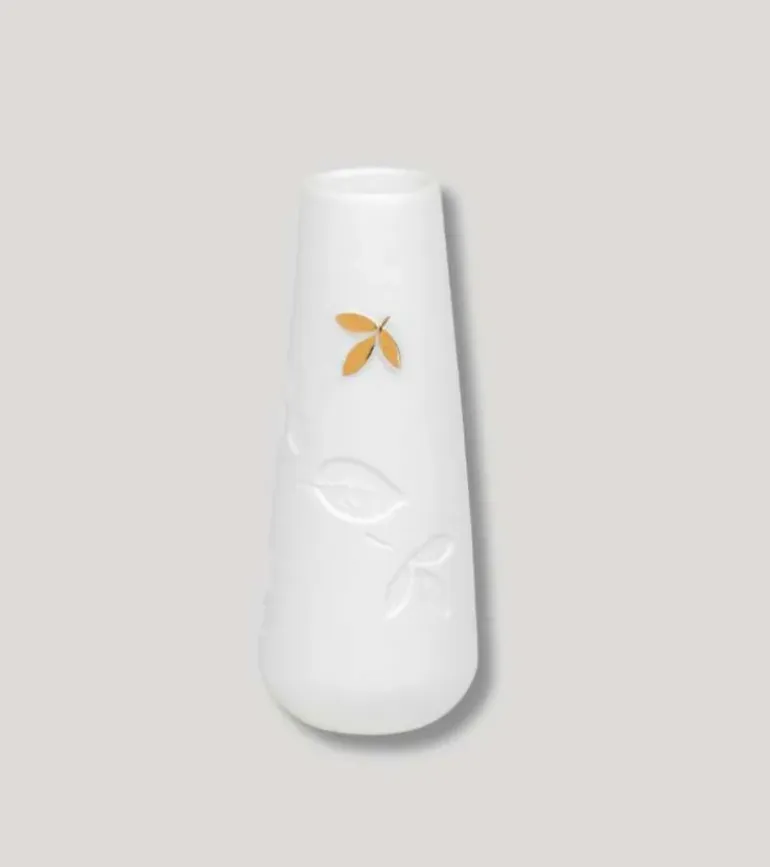 Vase med guldblad, 9 cm
